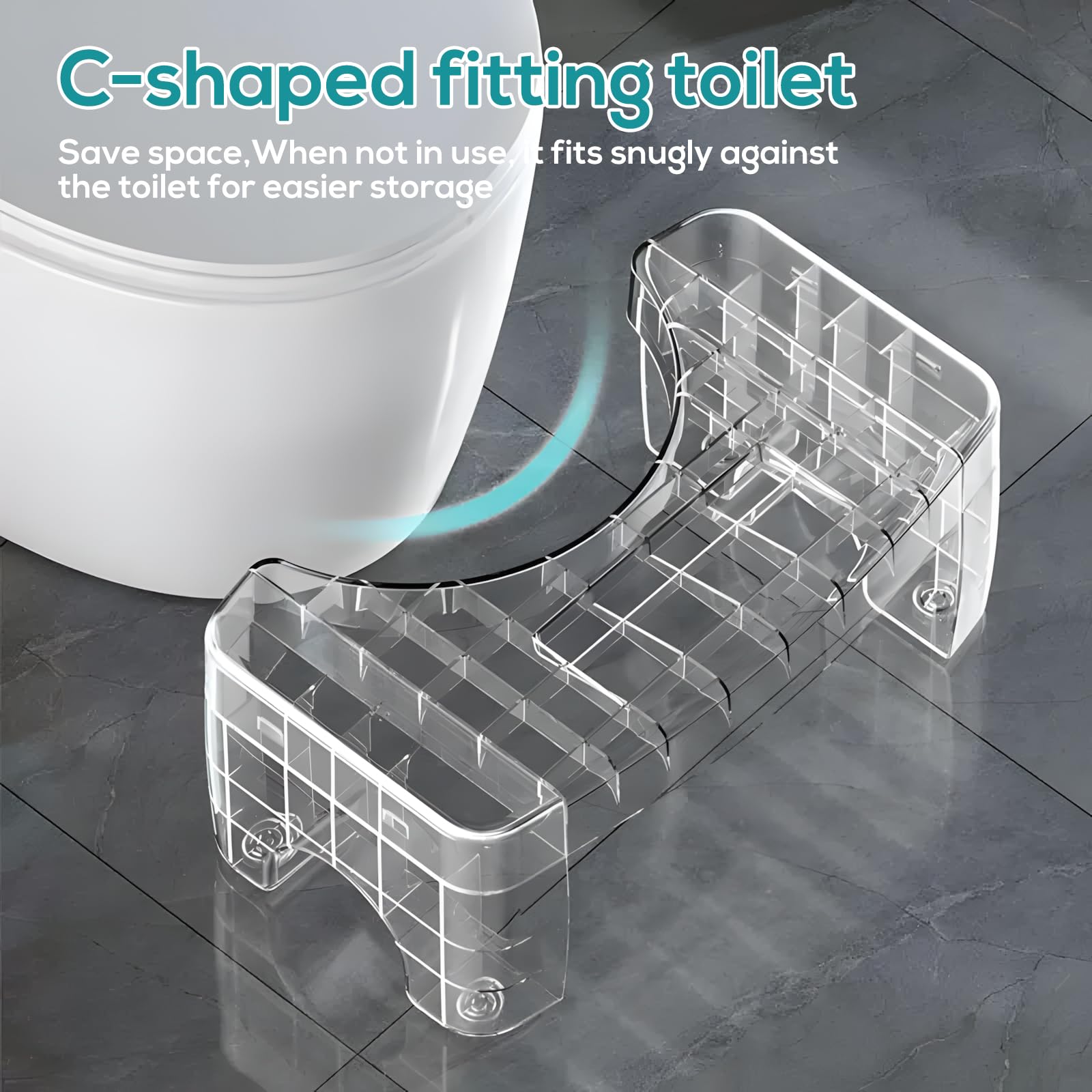 SUNOYA Toilettenhocker Erwachsene, WC Hocker Für Erwachsene rutschfest, Klohocker Für Verbesserten Stuhlgang, Klohocker Erwachsenes Toilettenhocker, 18 cm Höhe, Für Bessere Darmgesundheit