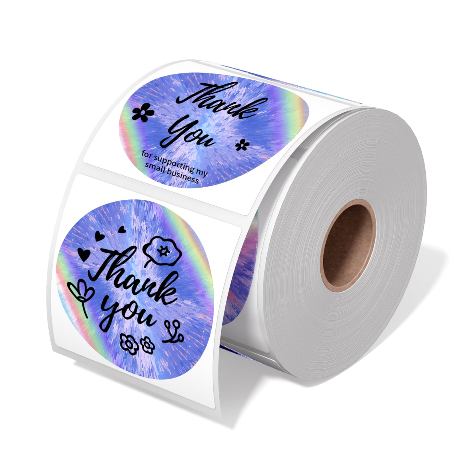 LabelCreate 2 Inch Round Laser Rainbow Thermal Label, Waterproof and Self-Adhesive Thermal Printer Labels for Gift Wrapping, Custom Logo Design,
