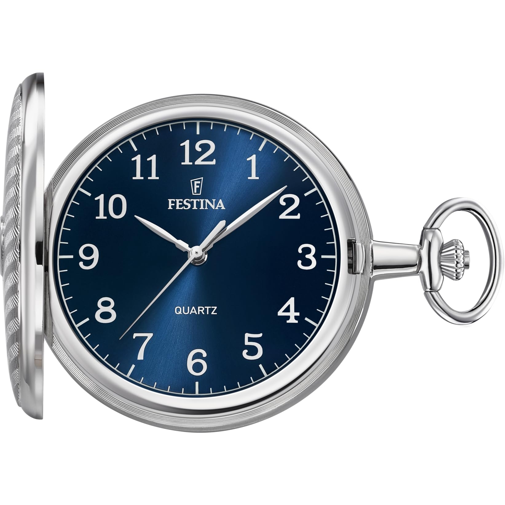 Festina Taschenuhr Herren mit Kette - Edelstahl 316L - Quarzwerk - Klassisch, Vintage und Elegant F2021/2