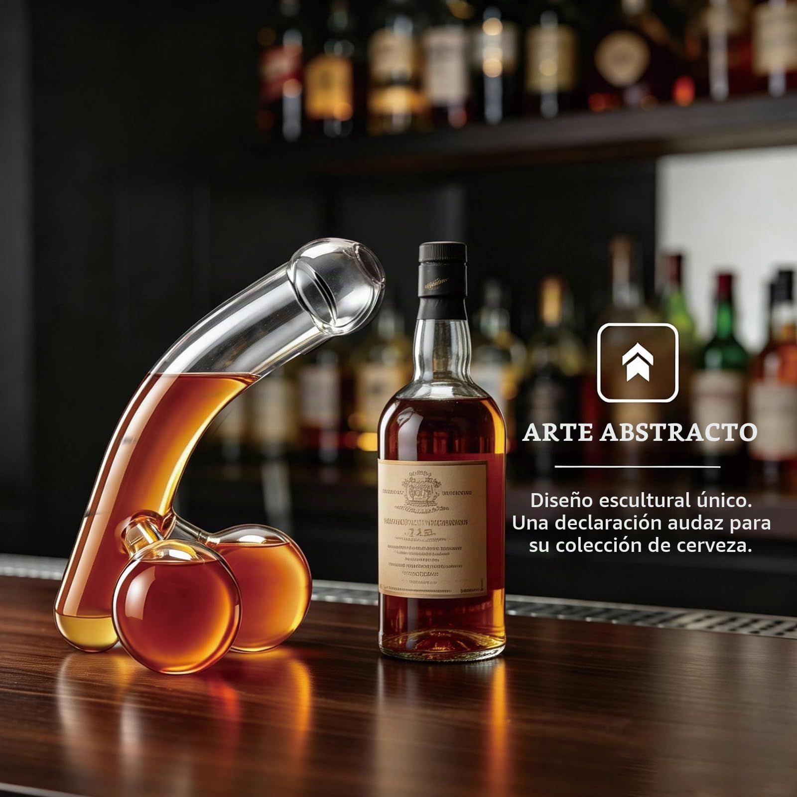 Klein bottle Interesante decantador de cristal para hombres, único y divertido dispensador de whisky y vino, para familias, bares, fiestas (550 ml) LOP-456