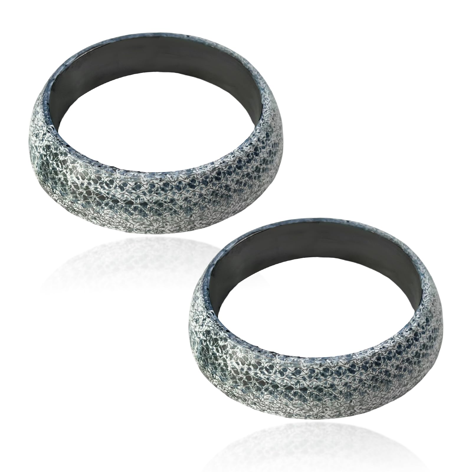 2pcs id 45mm car exhaust gasket, high grade graphite exhaust flange gasket muffler ring, universal leakproof manifold downpipe exhaust donut gasket replacement for suv truck rv