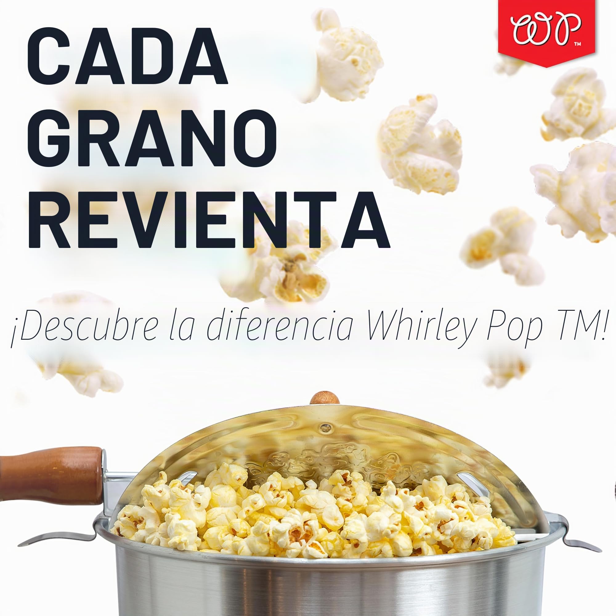 Whirley - Máquina de palomitas de maíz original - Máquina de palomitas de maíz de 6 cuartos de galón (rojo), máquina de palomitas de maíz de aluminio con engranajes de metal, máquina de palomitas de
