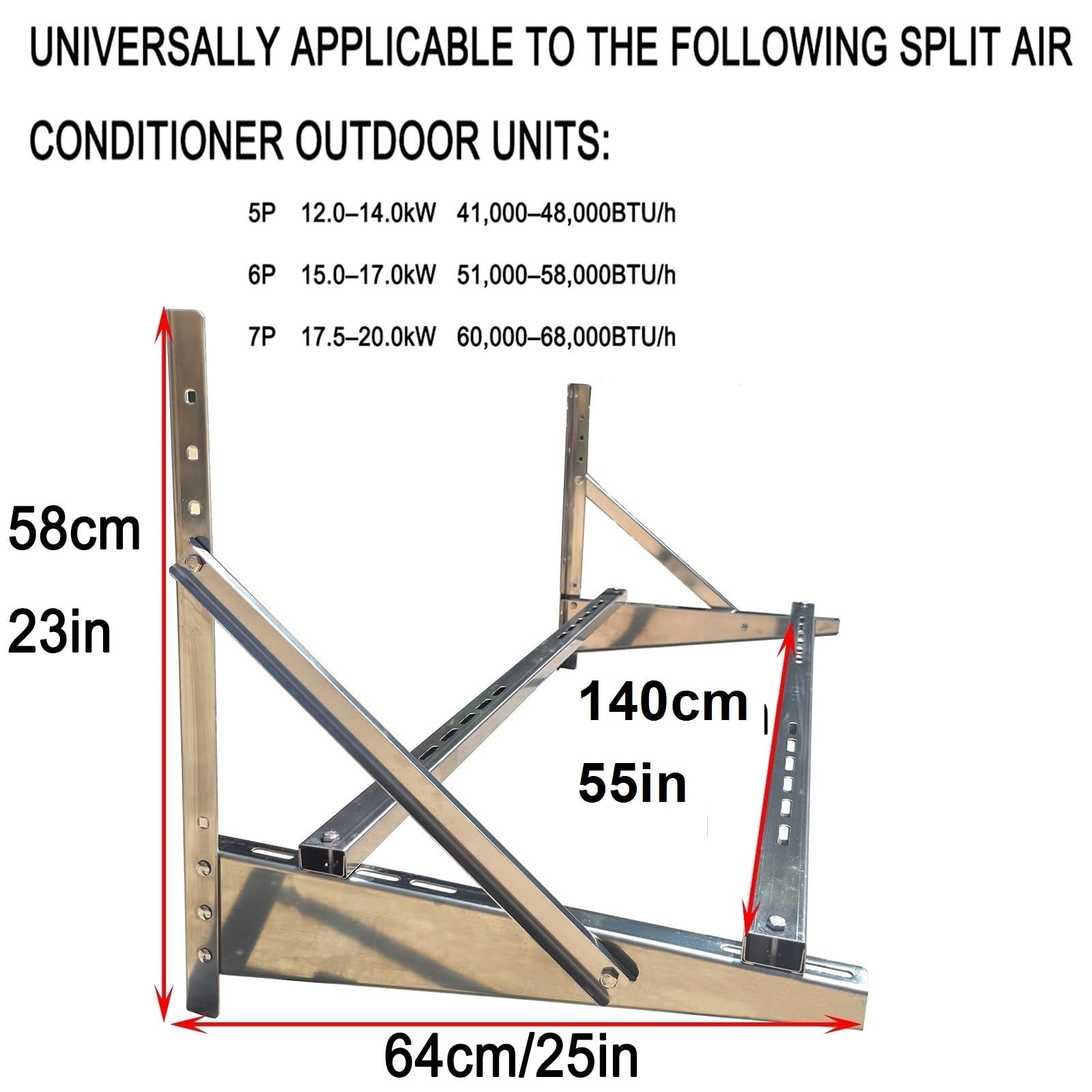 Staffe Condizionatore Esterno, Staffa Climatizzatore Esterno in Acciaio Inox 304 per Impieghi Gravosi, kit Installazione Climatizzatore, Supporta 1000 Kg