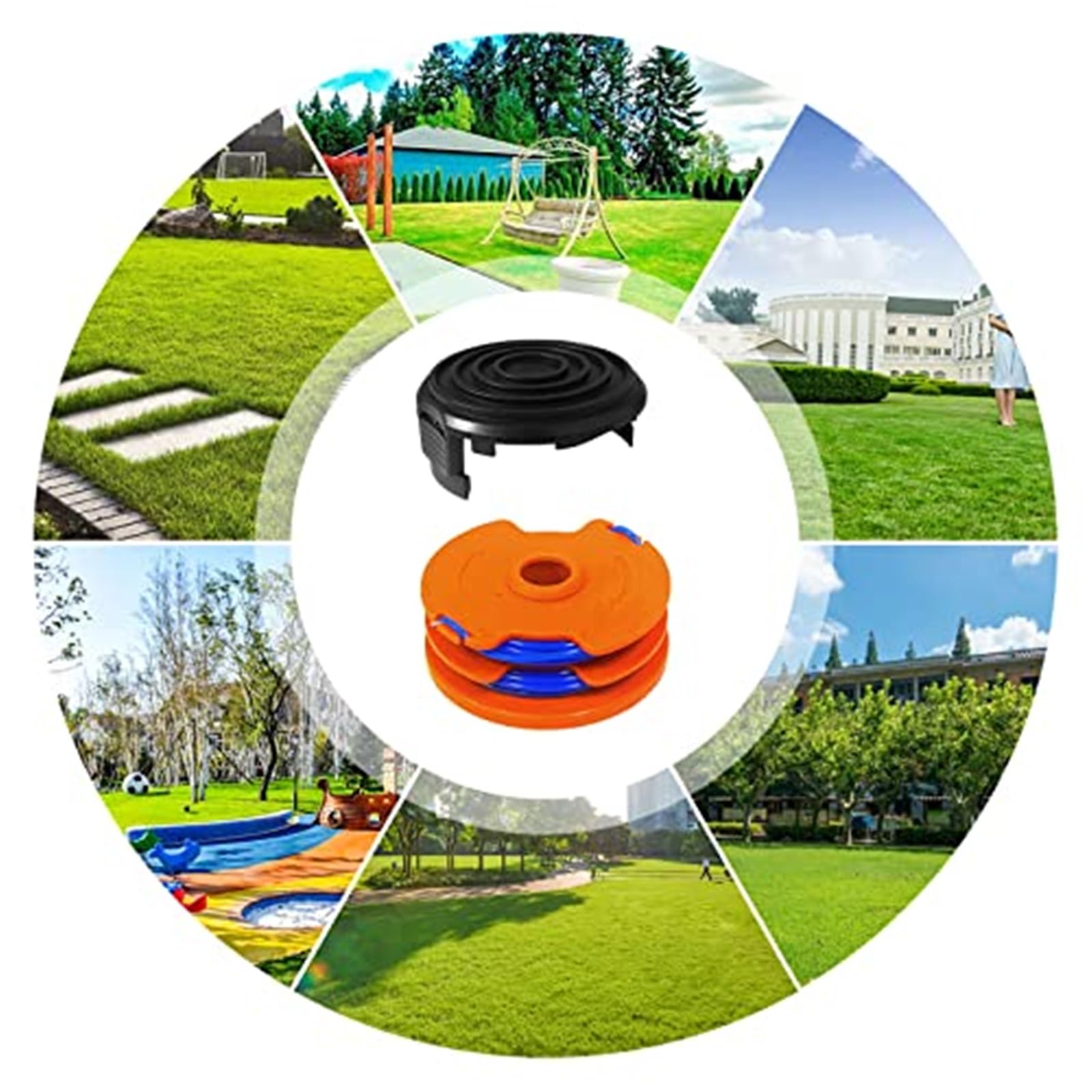 Ersatz-Trimmerspulen Set Für Qualcast, MacAllister, WORX – 8 Spulen + 2 Kappen, 1,65 Mm X 8,3 M