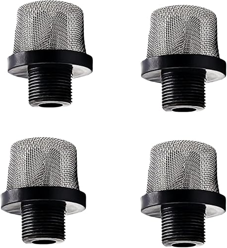 Paquete de 4 coladores de succión de entrada de rociador sin aire 288716 | Rosca de 3/4 pulgadas | Compatible con Graco Magnum