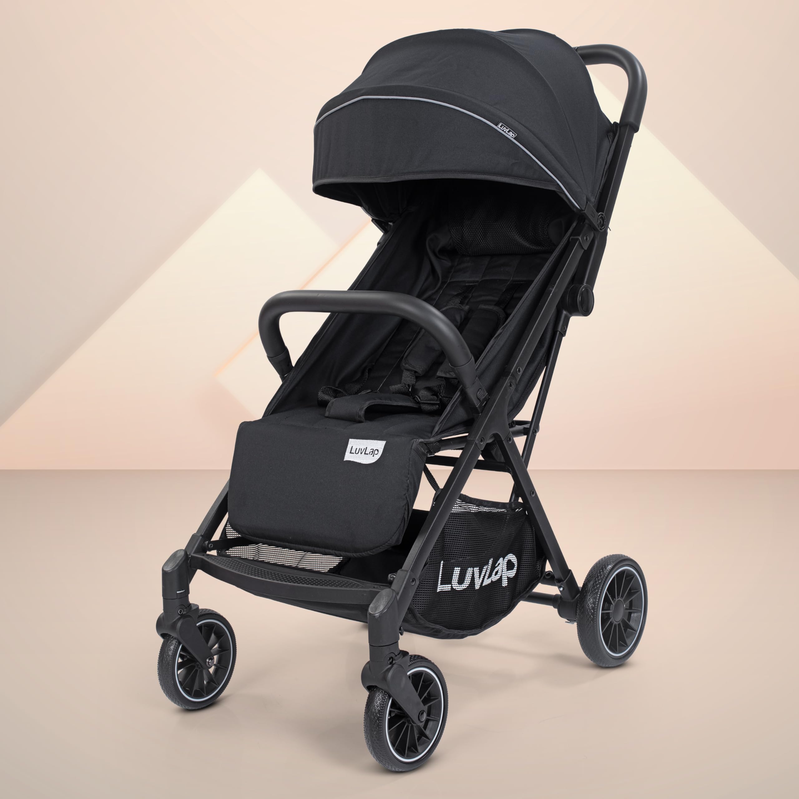 LuvLap Royal Baby Stroller, Pram for 0 to 3 Years with 5 Point Safety Harness, Large Storage Basket, Heavy Duty Wheels, Easy Fold, Extendable Canopy, Multilevel Recline & Adjustable footrest-picture-22
