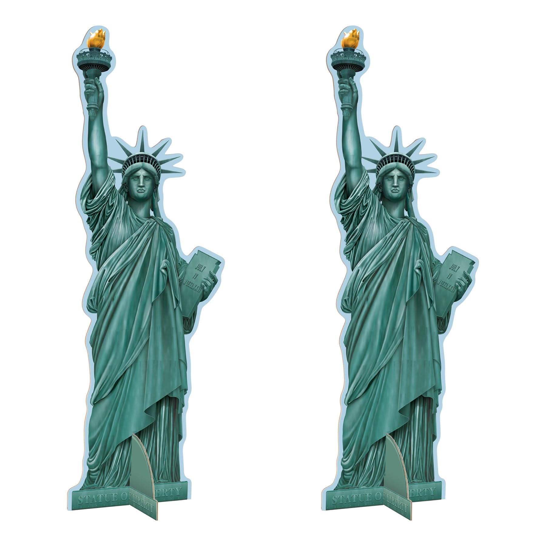 Beistle 3-D Statue of Liberty Centerpieces, 2-Count Patriotic Table Decorations for Fourth of July American-Themed Events NYC-Themed Parties and