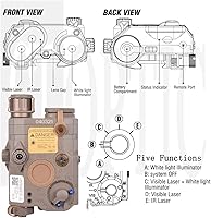 Vista 3 de Airsoft PEQ 15 PEQ Box IR Laser + mira láser roja + linterna LED blanca para AEG GBB CQB