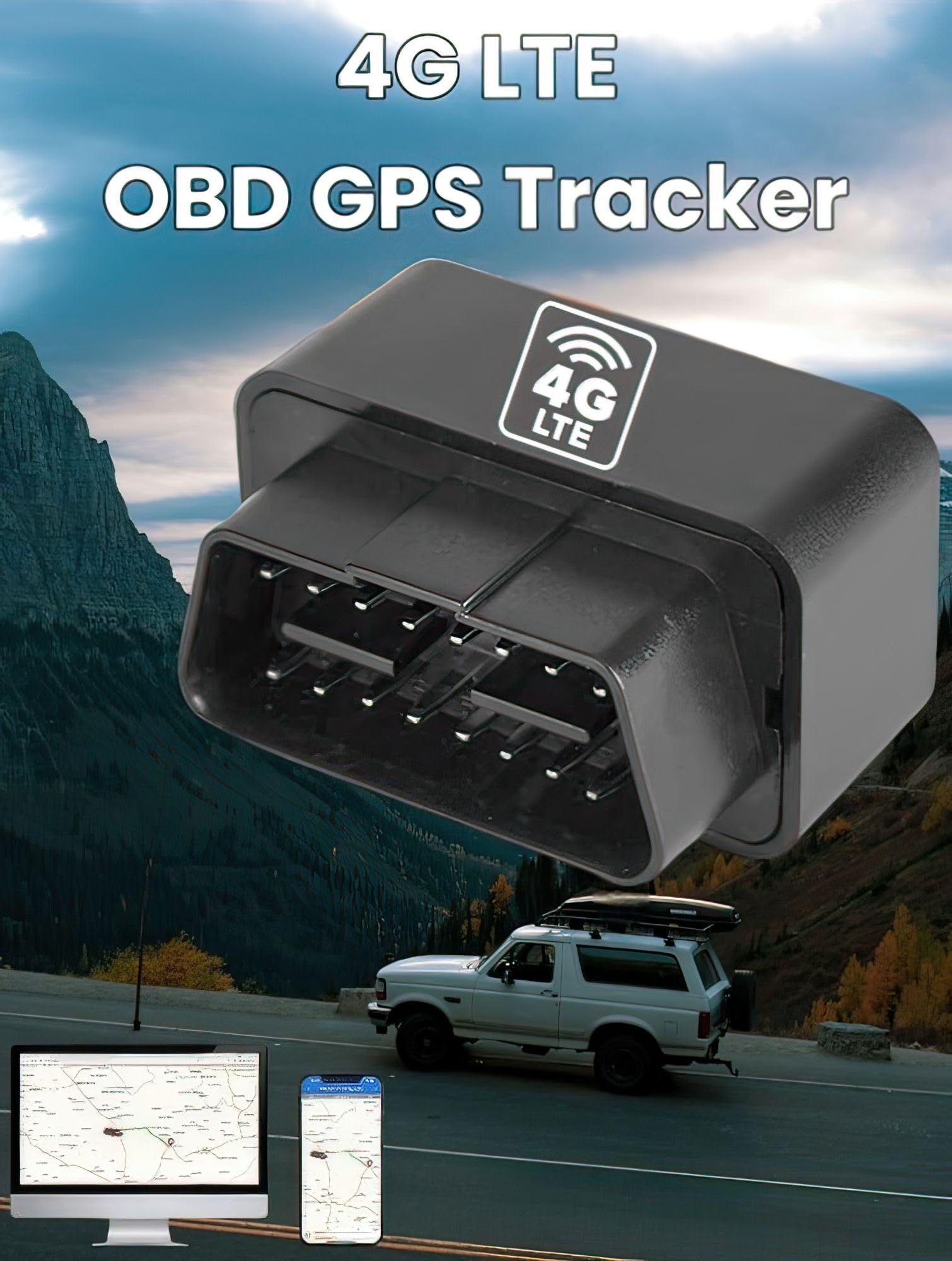 QIXINNET Easy Setup OBD GPS Hard Wired Car Tracking Device GSM 4G-LTE Tracker- Real-Time Tracking with Mobile App & Instant Alerts