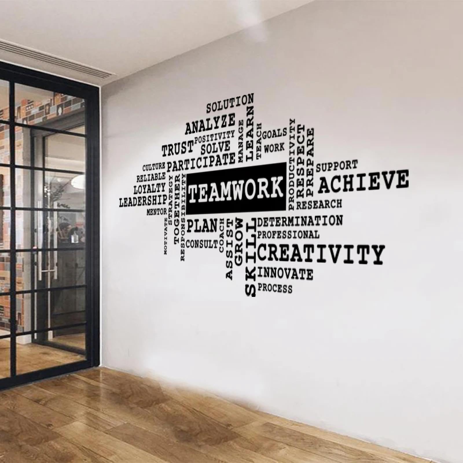 Chunyagok Black Teamwork Success Office Wall Sticker School Office Teamwork Trust Leadership Motivational Inspirational Quotes Wall Sticker
