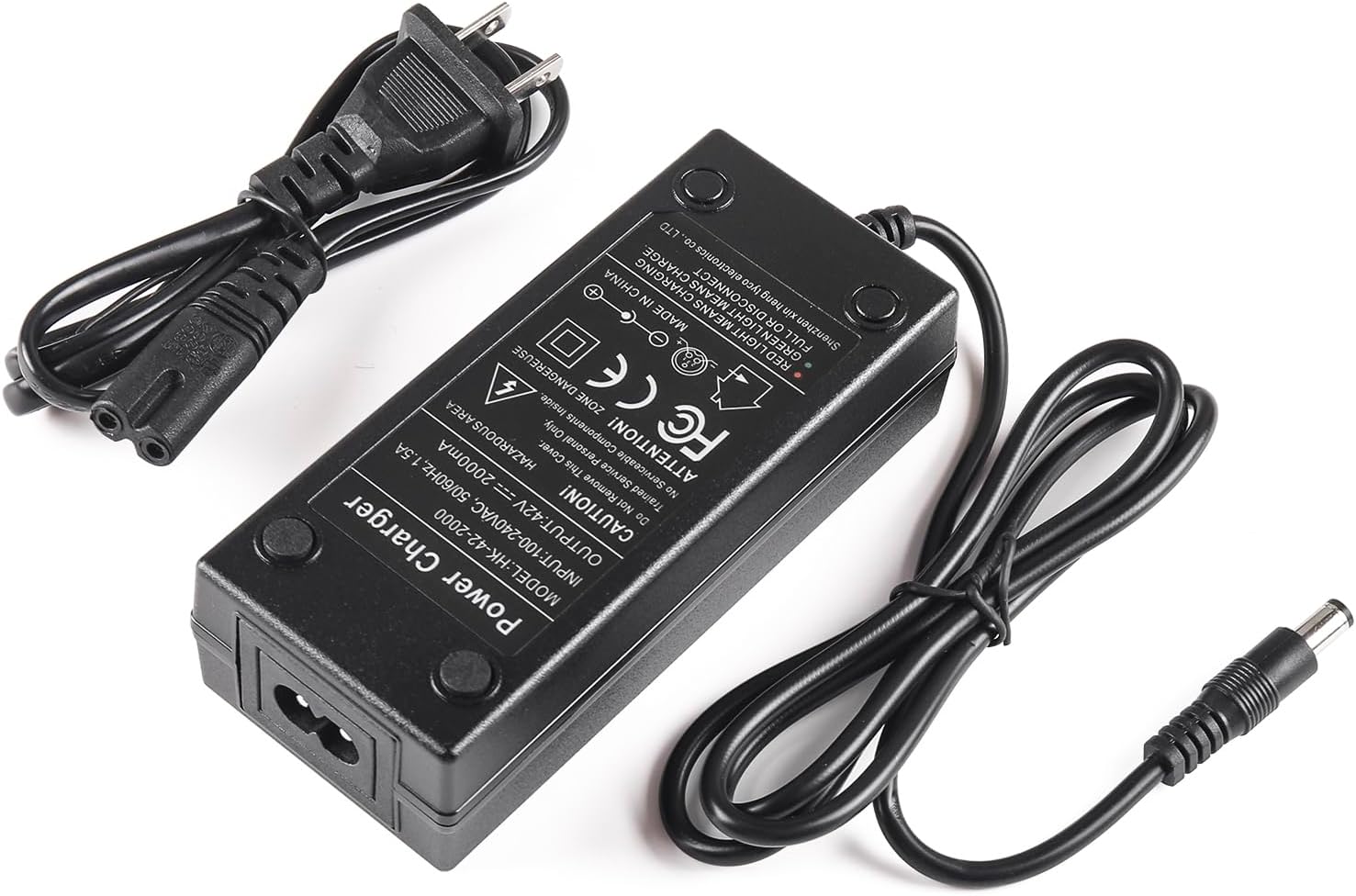 42V 2A Charger 1 Prong for 36V Lithium Ebike Escooter