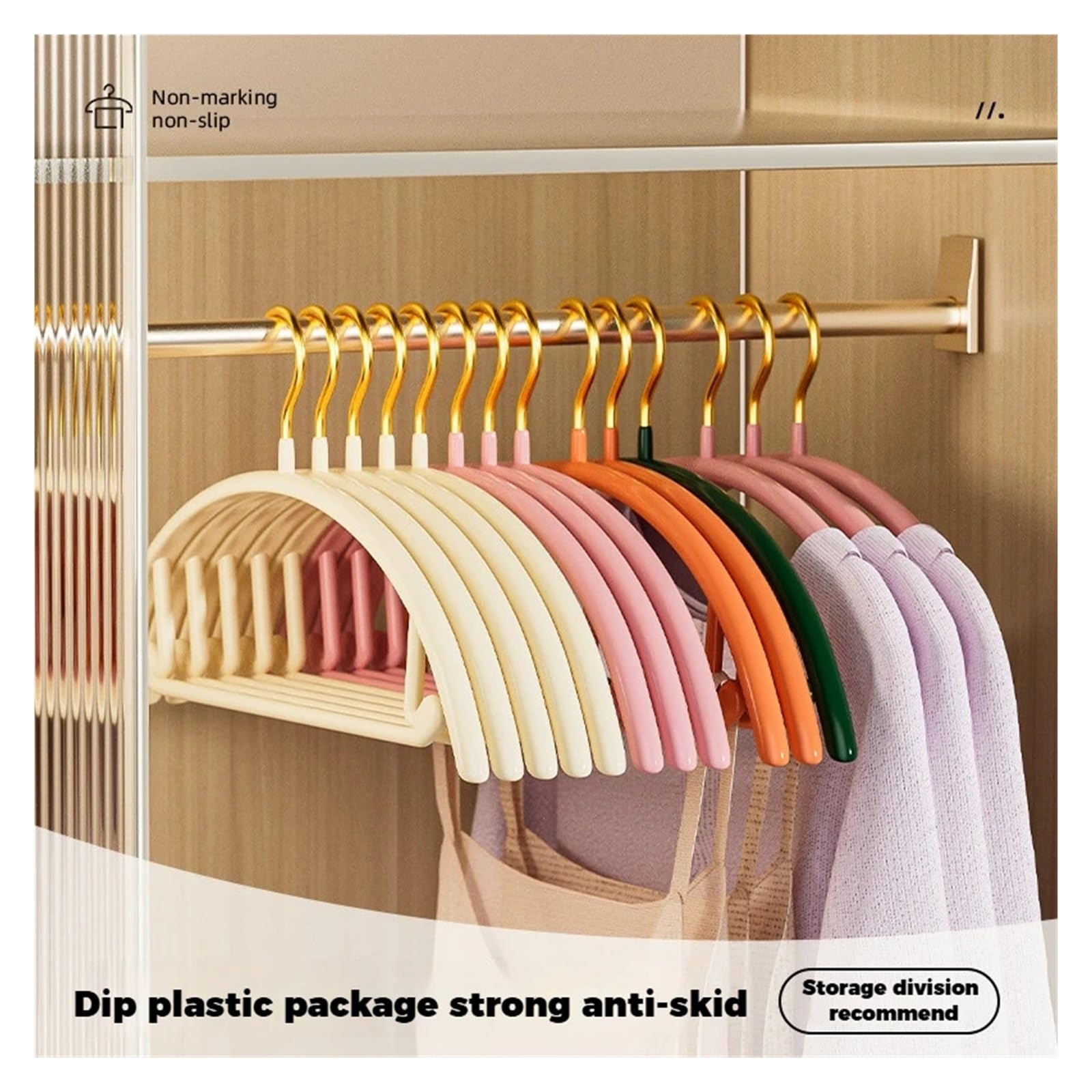 Lot de 10 cintres antidérapants solides et durables avec design non marquant pour une meilleure prise en main et organisation – Idéal pour le rangement de garde-robe