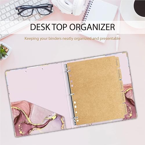 Miniatura 6 de Divisores de carpetas de 3 anillas, separadores de carpetas de cartón de alta calidad con juego de 5 pestañas, separadores de índice de tamaño carta