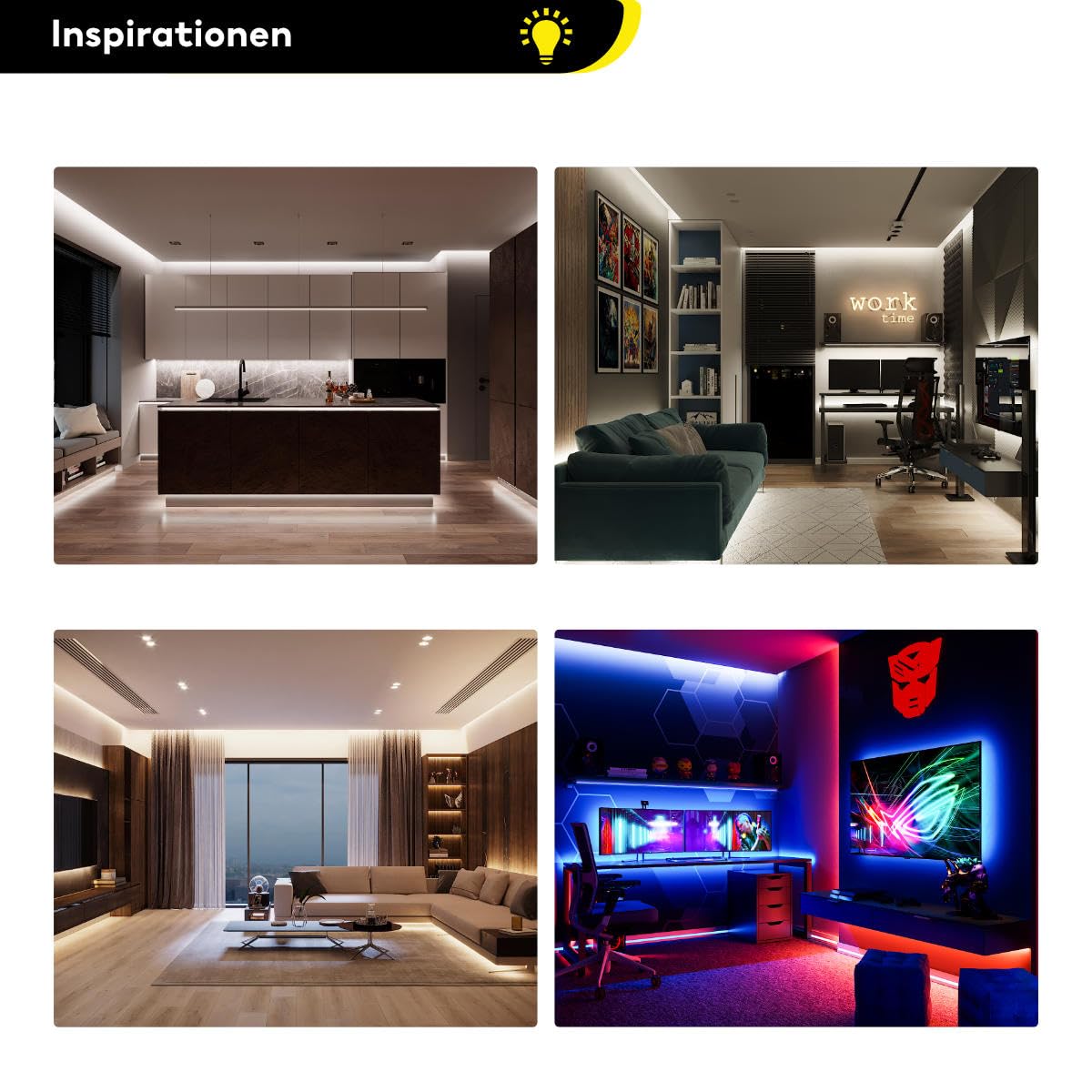 Lampada LED con profili in alluminio, angolo rotondo con copertura OPALE SEMI TRASPARENTE o bianca, diffusore trasparente di Alumino® 200 150 100 50 cm, Alluminio, michig