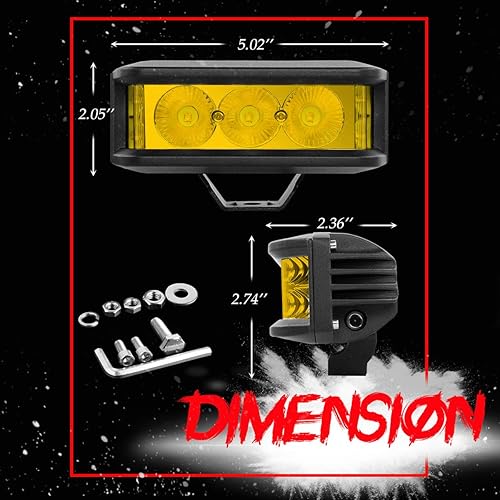 Miniatura 2 de Chelhead Barras de luz LED, paquete de 2 luces LED blancas de 70 W, luces de cápsula LED de 3 lados, haz combinado de inundación, luces de