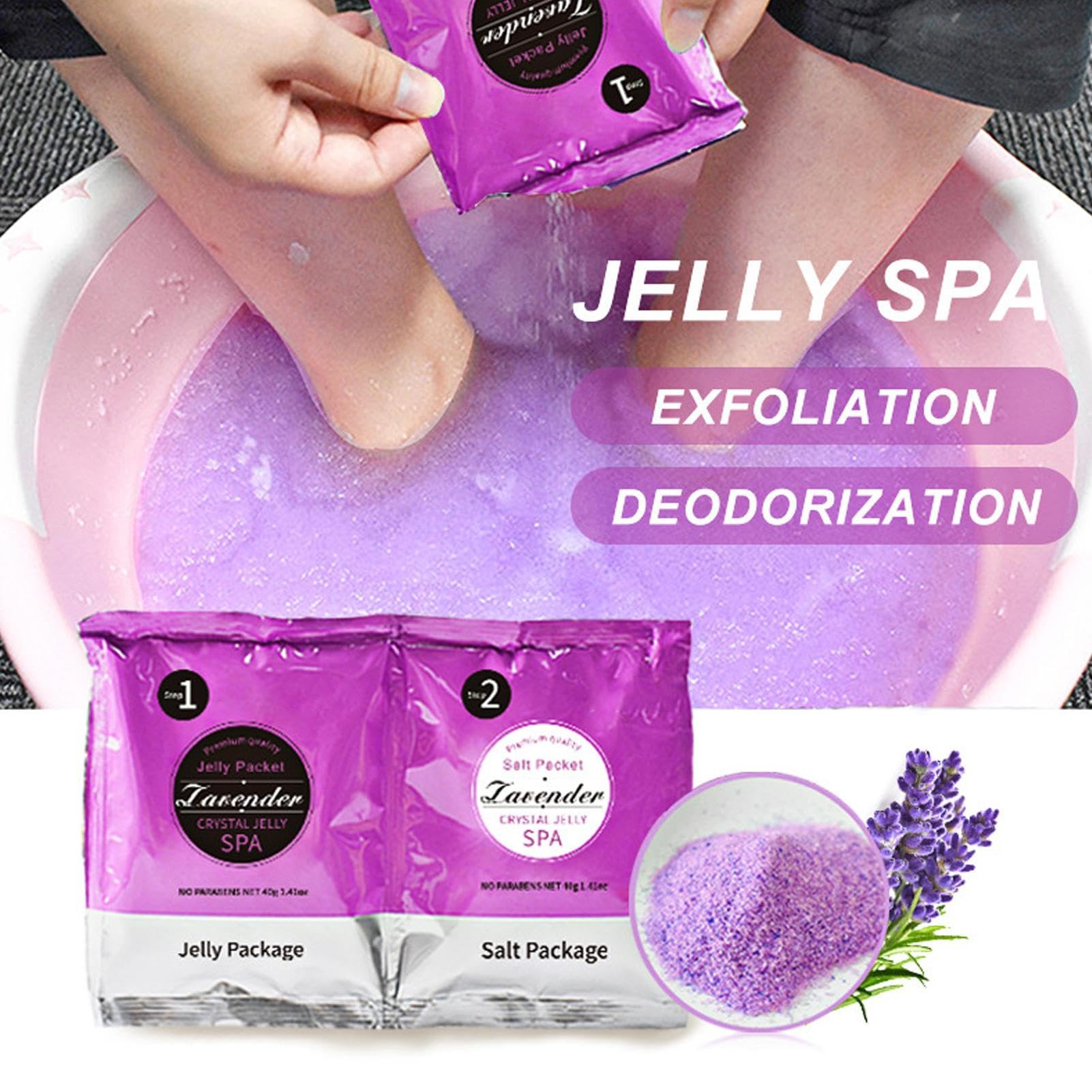 Pedicure Foot Bath - Estrarre le serrature nel bagno galleggiante gelatina di idratazione | I pacchetti di pedicure si adattano al jelly fooet | Gel ohh spa pedicurre rimuovi sporco, sudore