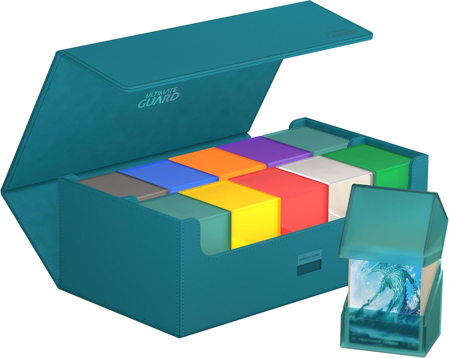 Ultimate Guard Arkhive 800+, Deck Case for 800 Double-Sleeved TCG Cards, Petrol, Compatible with Boulders, Magnetic Closure & Microfiber Inner Lining