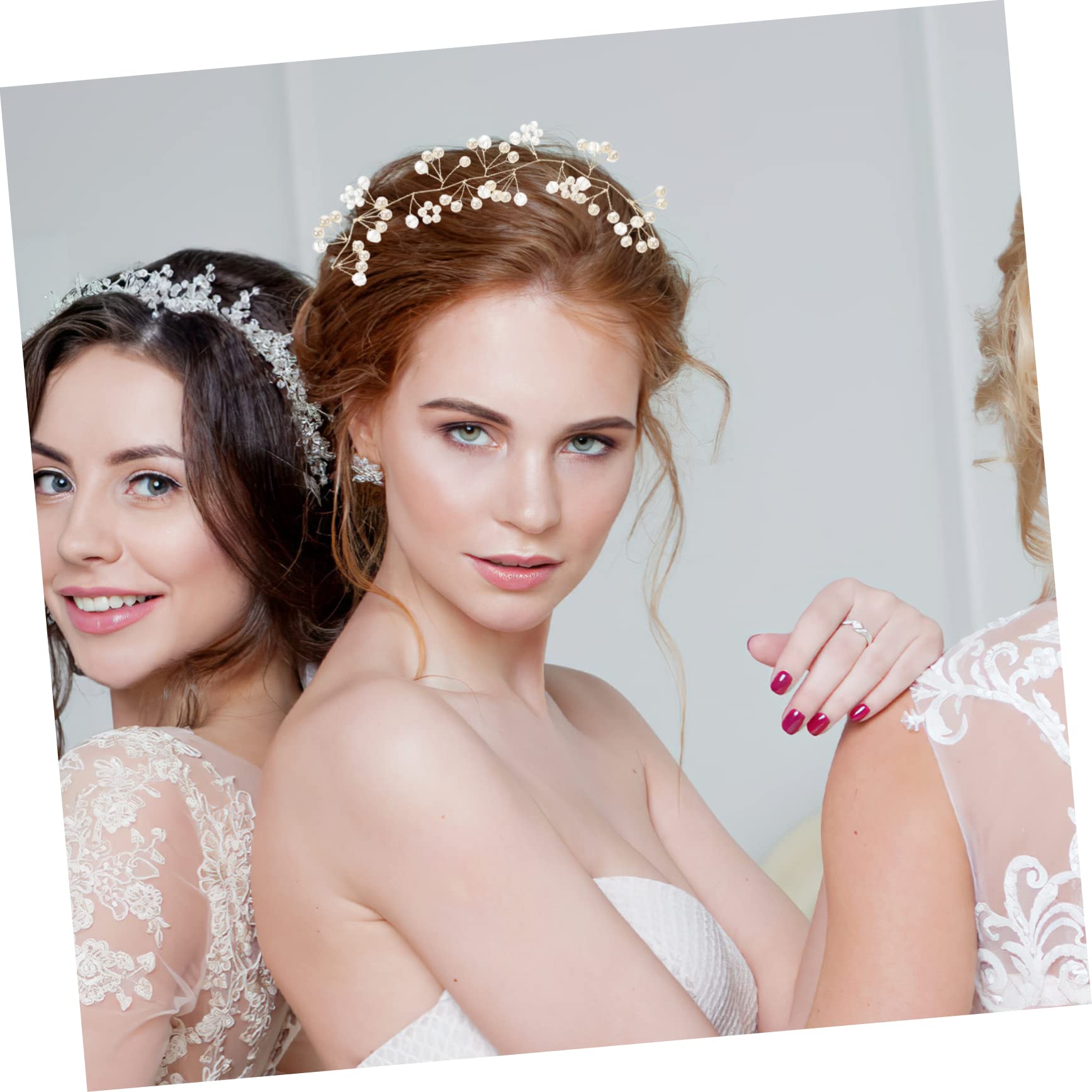 Healeved 4piezas Diadema De Perlas Para Novia Elegante Tocado Para Bodas Diadema Decorativa Cuentas Accesorio De Fiesta Para Niñas y Mujeres