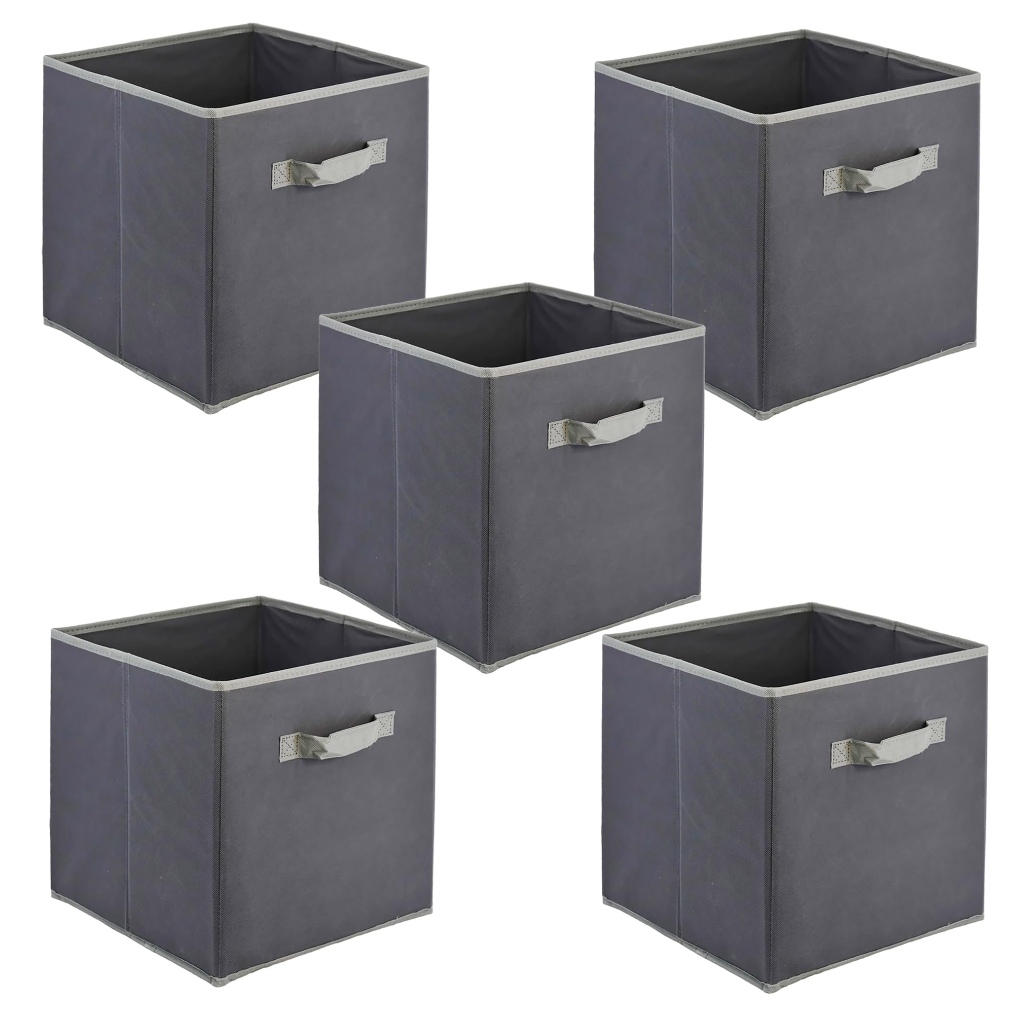 Geezy Set Of 5 Collapsible Foldable Storage Boxes Square Canvas Fabric Cubes Box Toys from B&Q