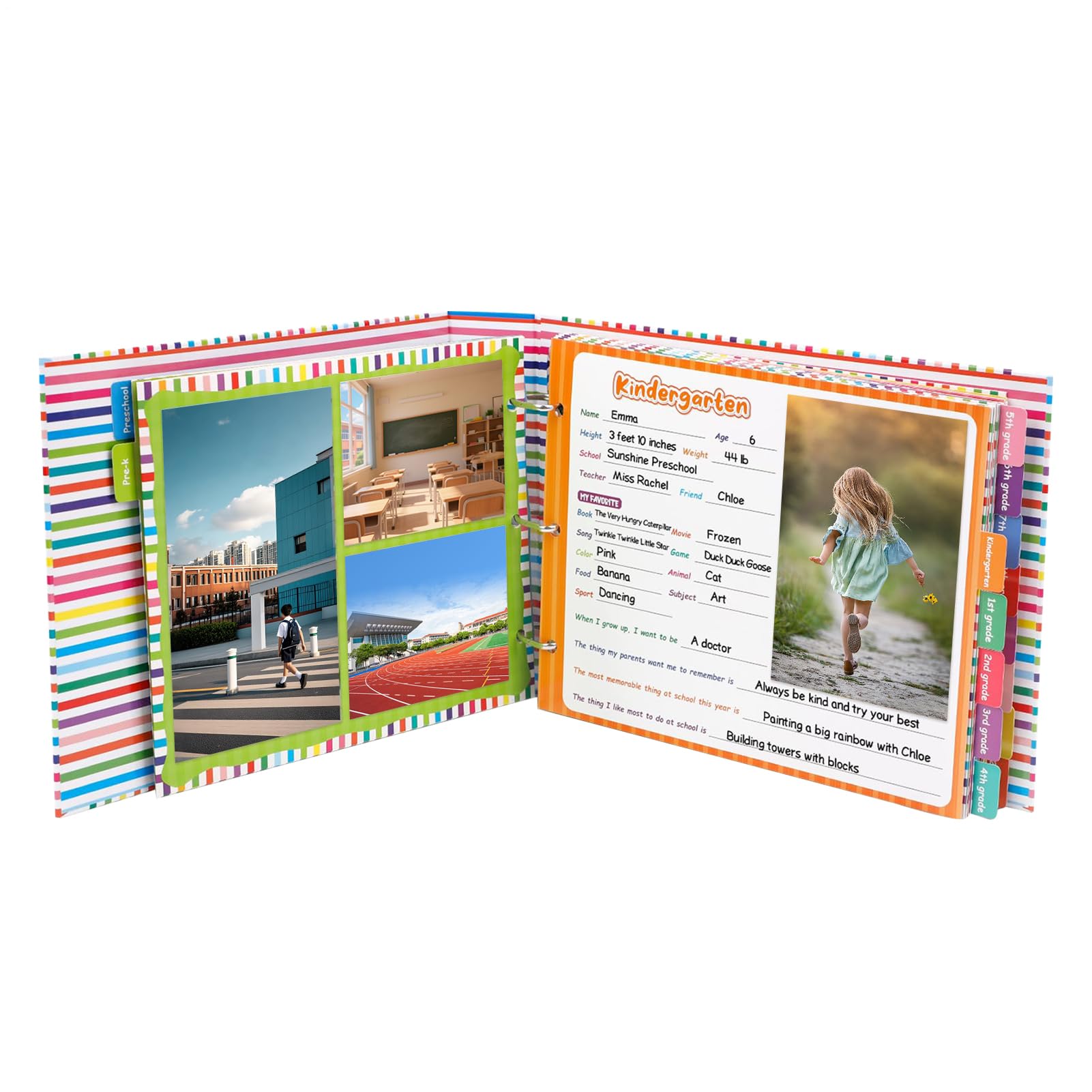 Fotoalbum für Schulerinnerungen für | Erinnerungen an Schulfotos | Schulerinnerungsbuch vom Kindergarten bis zur High School – für Schüler, ein Tagebuch, ein Klassentagebuch für das Ende der Matte