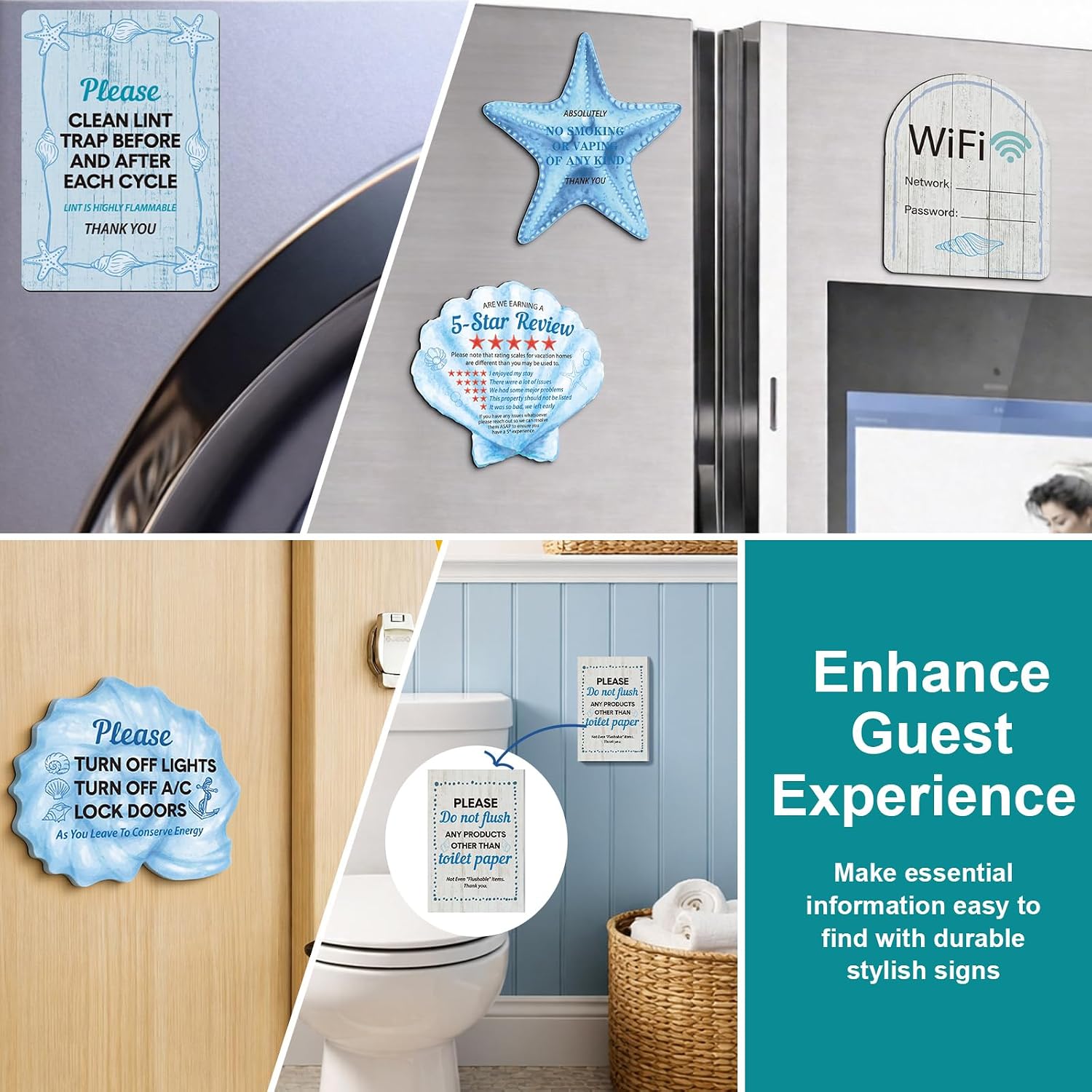 Eaasty 9 Pcs Coastal Rental House Essentials for Hosts Vacation Guesthouse
