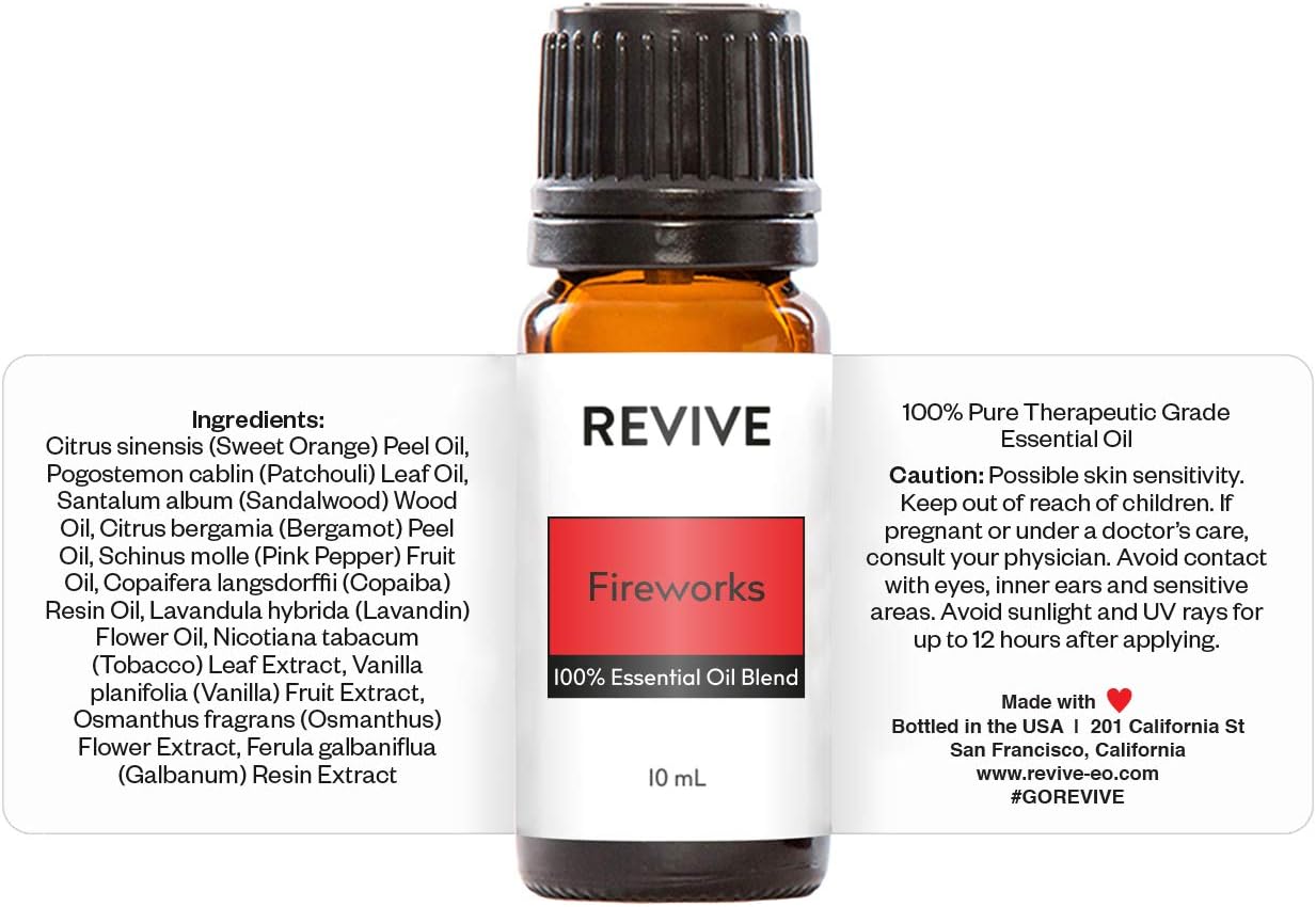 Fireworks Essential Oil Blend by Revive Essential Oils - 100% Pure Therapeutic Grade, for Diffuser, Humidifier, Massage, Aromatherapy, Skin & Hair Care