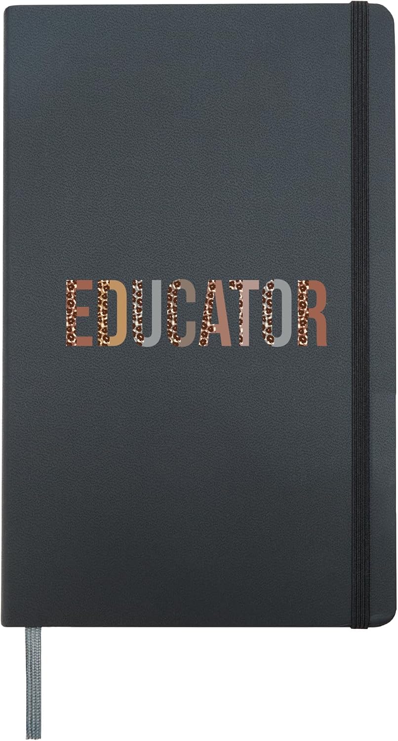 Leopard Educator Supplies Funny Back to School Hardcover Journal, Black