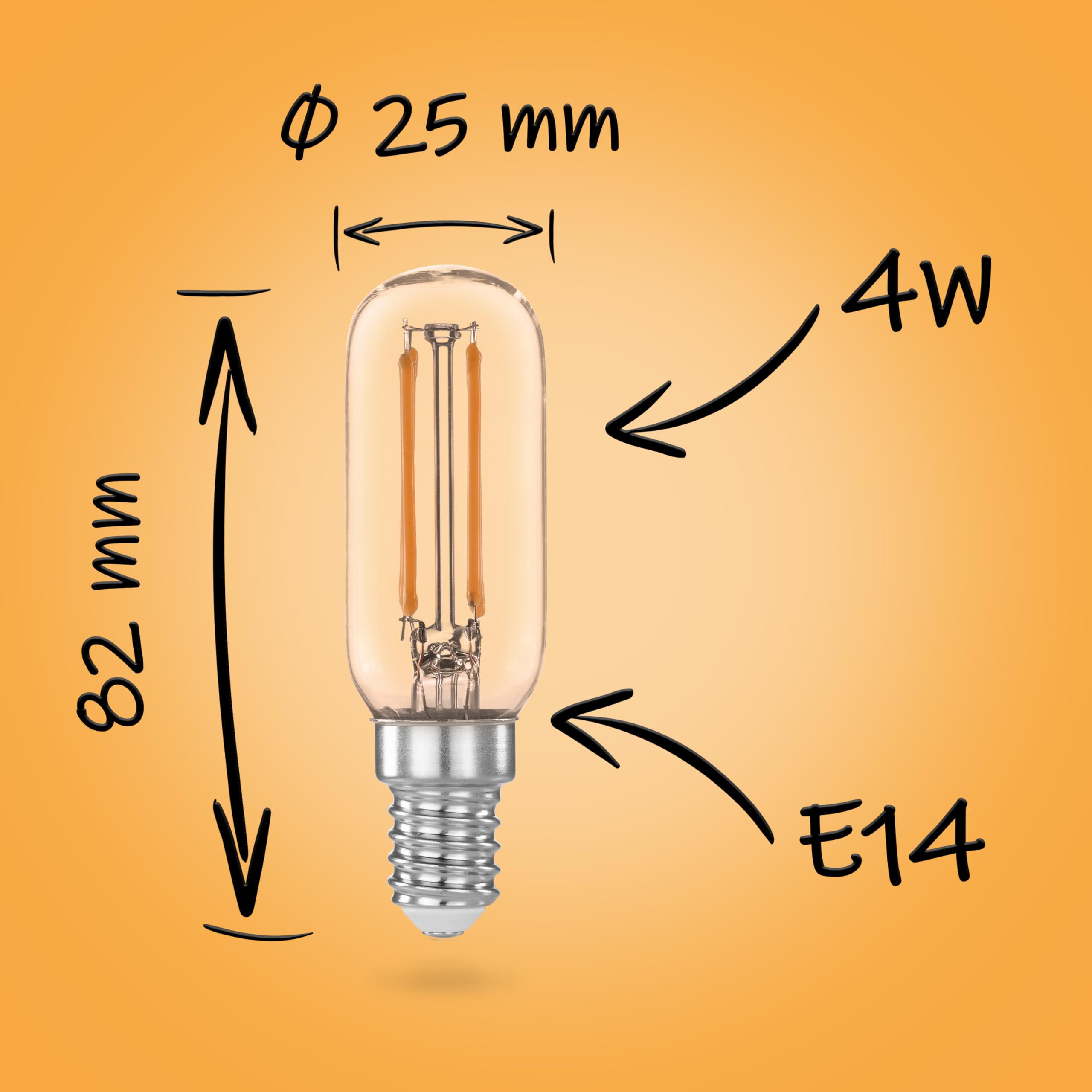 Poppstar żarówki LED do okapów, pochłaniaczy, wyciągów kuchennych (E14, 4W, 440 lm (40W), 2700K ciepła biel), 2 sztuki