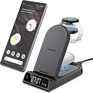 Wireless Charging Station for Google Pixel, Travel Portable Wireless Charger for Google Pixel Fold/7A/Pixel 7 Pro/7/6/6 Pro/5/4/3/XL, Google Pixel Watch, Pixel Buds Pro, for Samsung/iPhone
