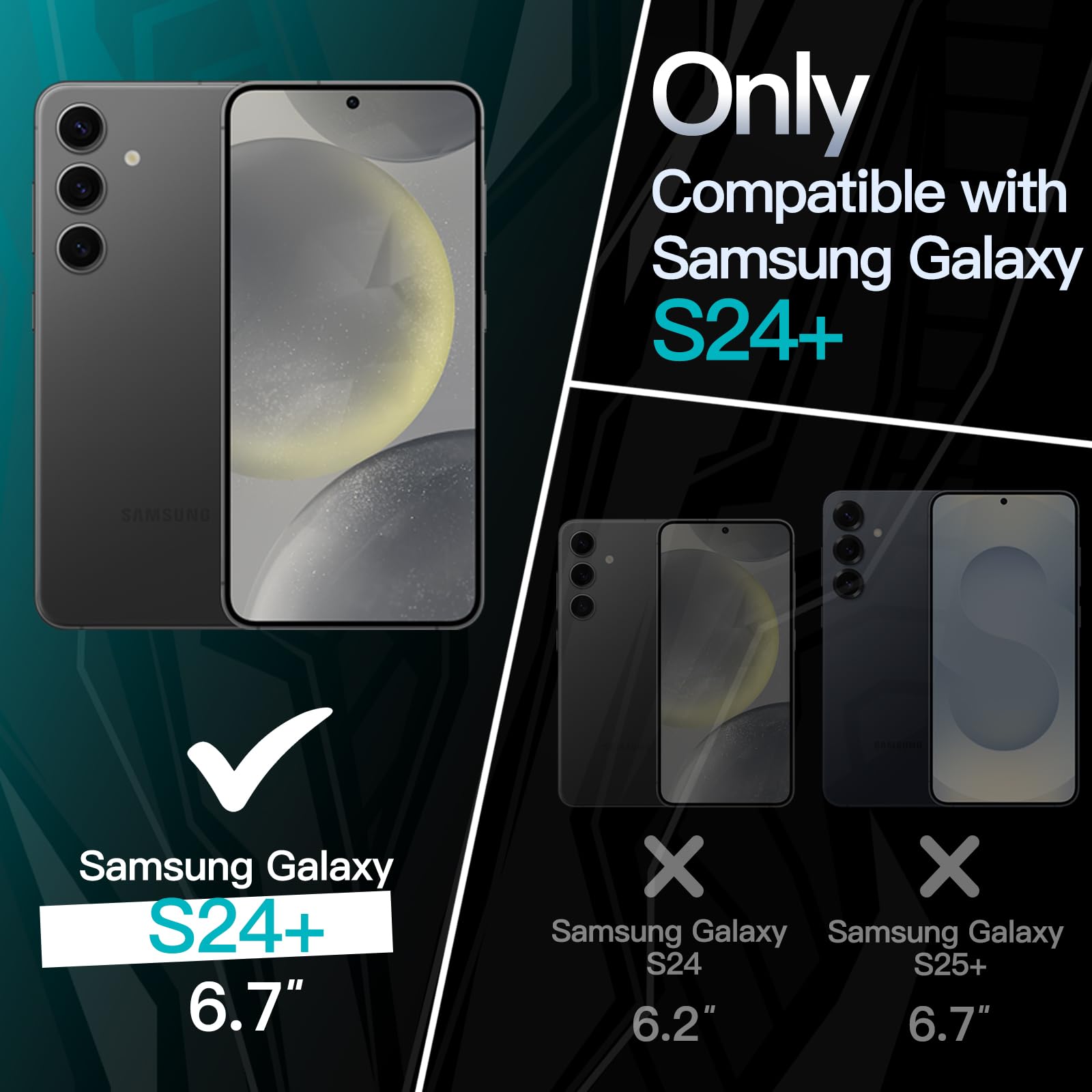 JETech Cienkie Etui dla Samsung Galaxy S24 Plus, Ciemnoniebieski | Ochrona Obiektywu Aparatu, Miękka Konstrukcja TPU, Matowe Wykończenie, Odporny na Wstrząsy