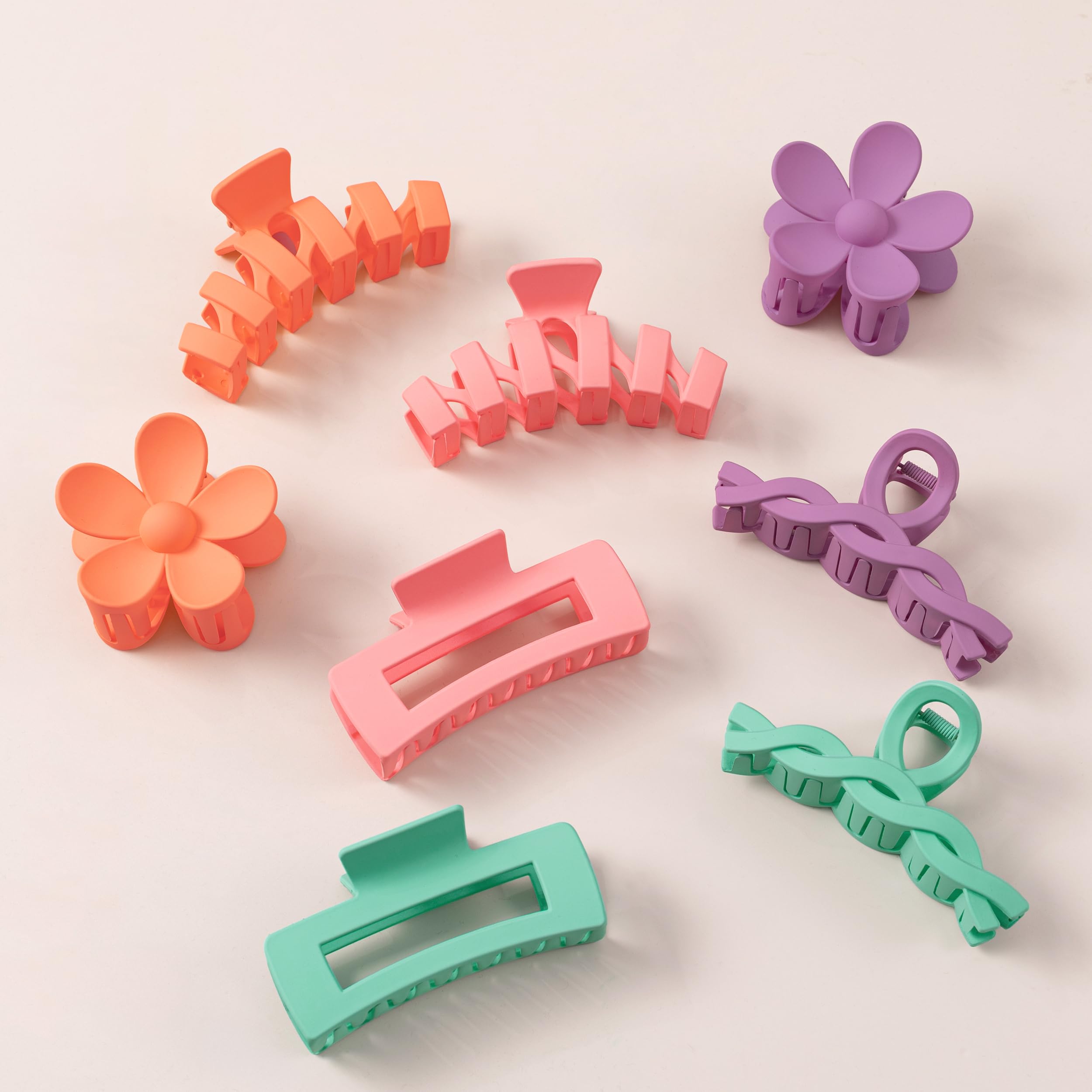 Mecool 6 Pcs Flower Hair Claw Clips For Women Ponytail
