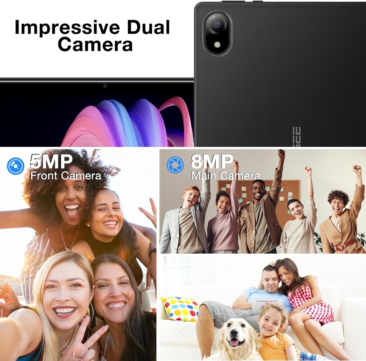 U10 Tablet 10,1", WiFi 6 tabletów z systemem Android 13, 9 GB RAM+128 GB ROM, 1280 x 800 IPS, TÜV, 5060 mAh, Face ID, OTG, Bluetooth 5.0, 8 MP+5MP, szary