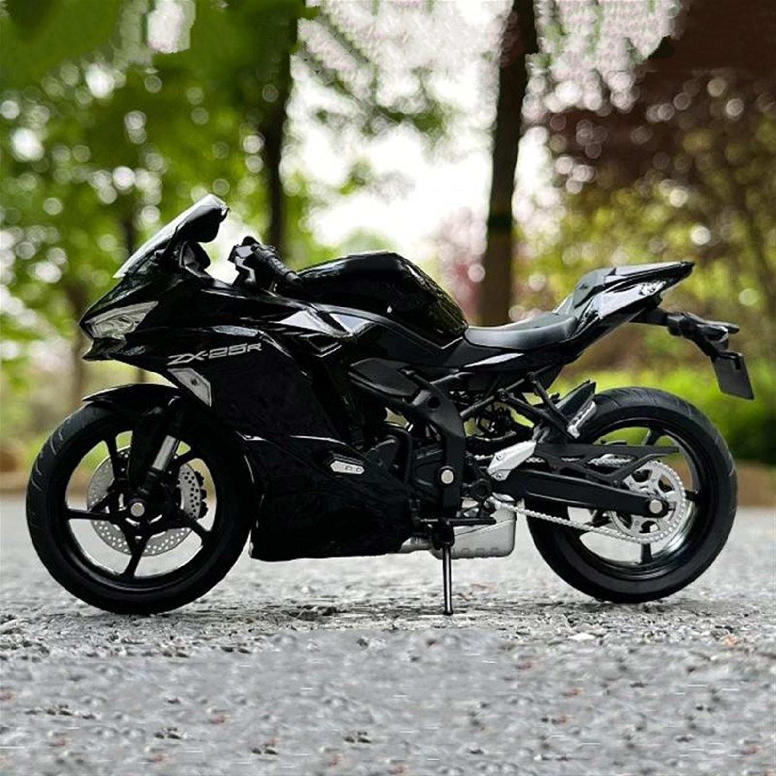 SEYXF Motorbike Toy Motorcycle Metal Model Collection Simulation Diecasts Gifts 1/12 for Kawasaki ZX-25R(Black- Silver)