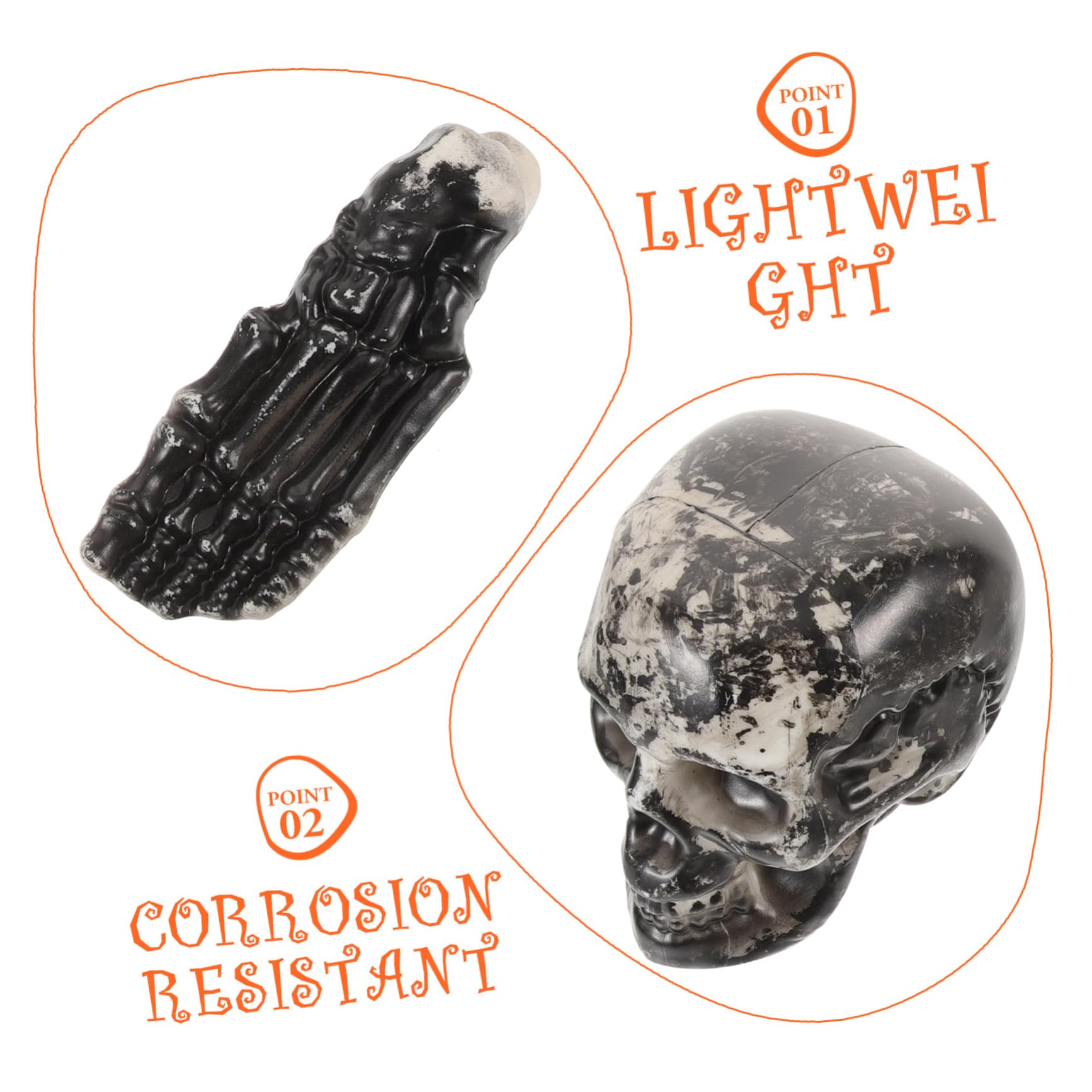 ibasenice 2 Set Di Picchetti Di Teschio E Scheletro Di Halloween in Plastica Ossa Finte Per Decorazioni E Cosplay 6 Pezzi * 2