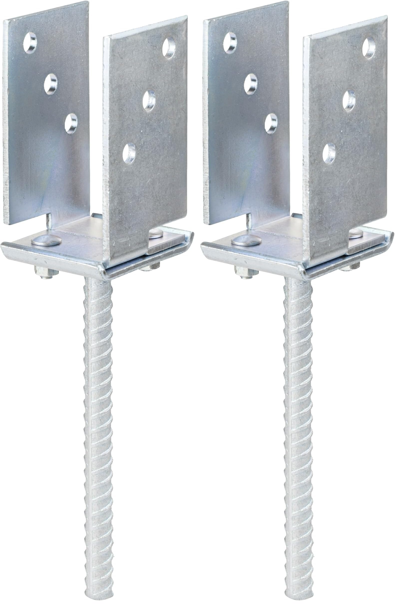 Ancre de poteau en U Alberts réglable en largeur 71-131 mm pour béton x2