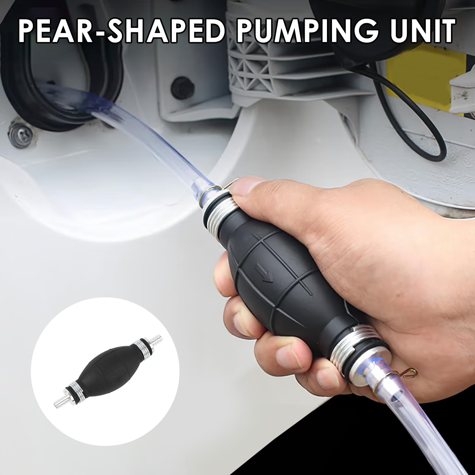 Pompa Carburante Manuale 8mm, 2 Pezzi In Gomma E Alluminio Per Diesel, Benzina, Acqua - Per Auto, Moto, Barca
