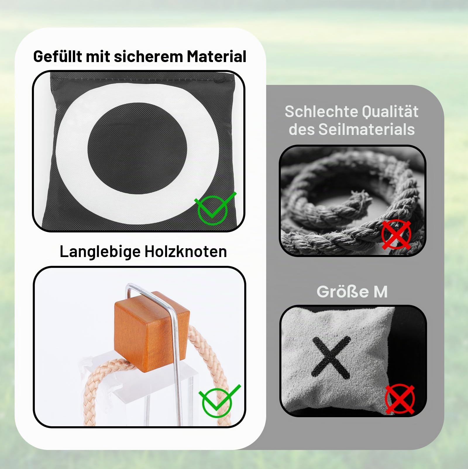 Riesiges Tic-Tac-Toe-Spiel für Draußen, 90x90cm Groß Sitzsack-Wurfspiel für Kinder Erwachsene Familien Campingpartys Sofort Einsatzbereit Spaß auf Rasen Garten und im Hinterhof