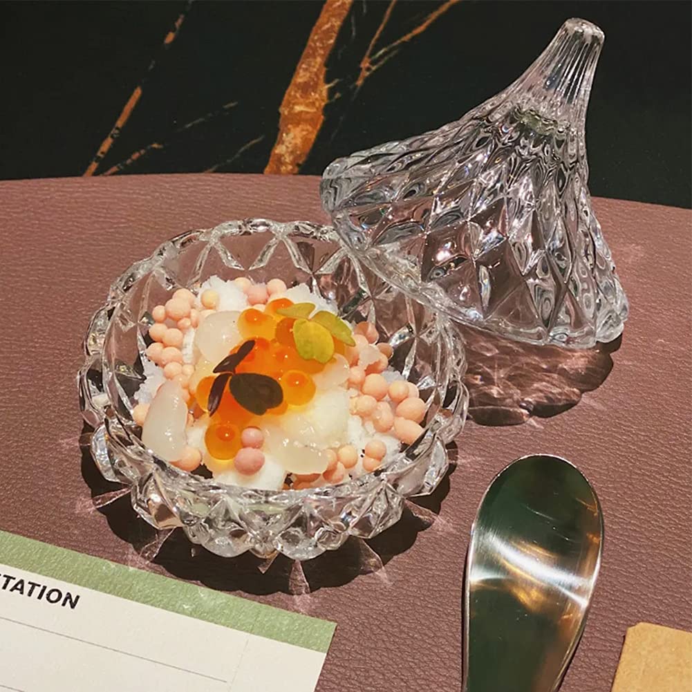 DUEBEL Lot de 2 cuillères à caviar en verre avec cuillère à caviar en nacre de 8 cm – Refroidisseur universel pour Martini, vin, liqueur et cocktail