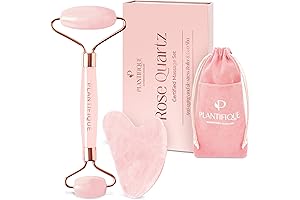 BeautyBio Rose Quartz Face Roller and Rose Quartz Gua Sha Set