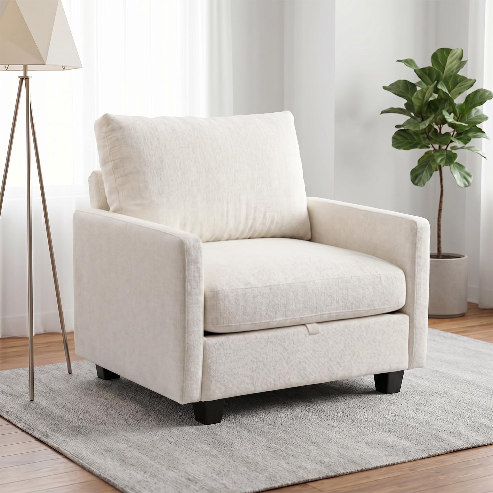 Singel Seat Modern Couches for Living Room, 38" Single Sofa with Storage