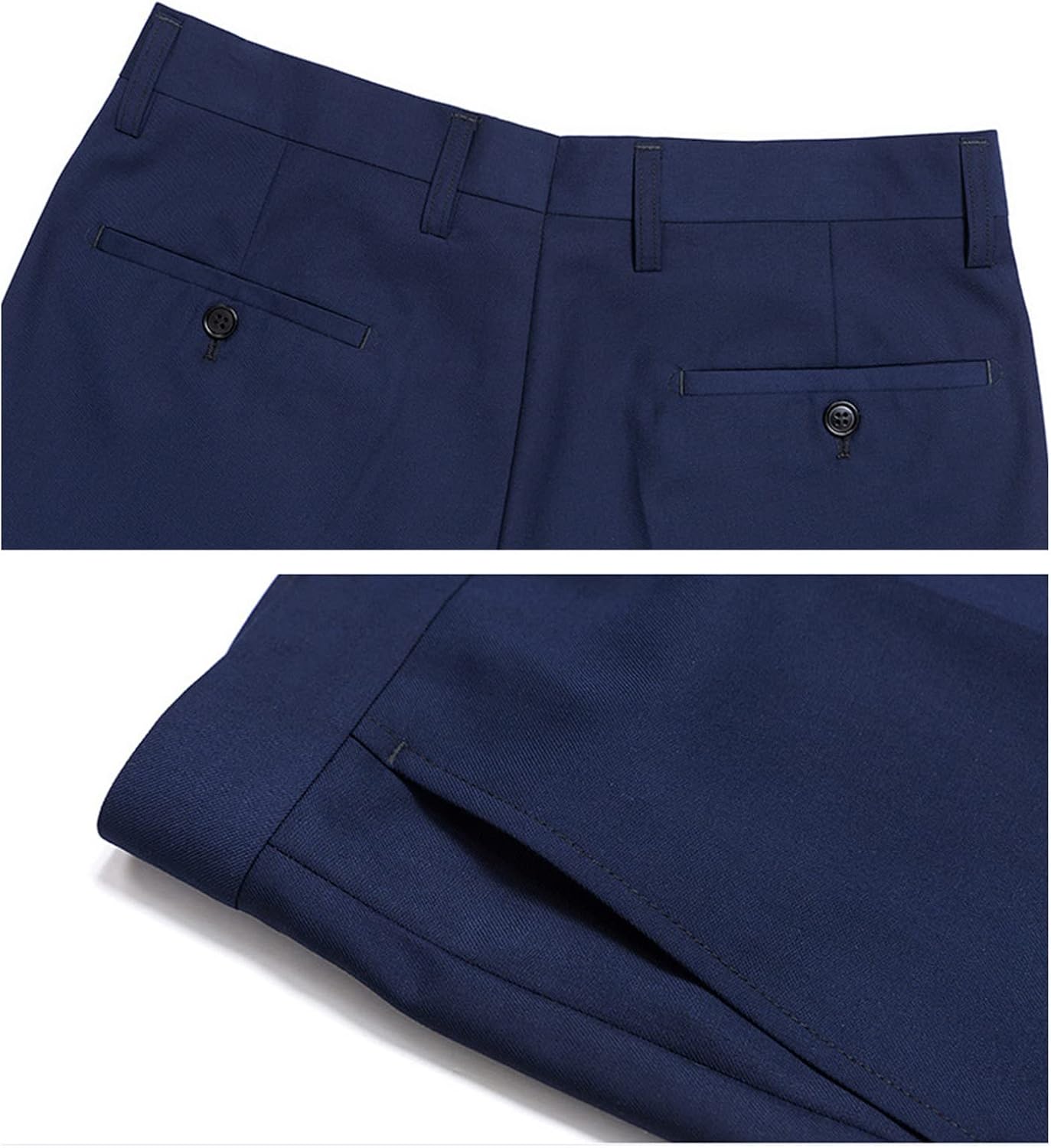 Men's Regular Business Formal Trousers Straight Fit & Slim Fit Flat Front Casual Pant Classic Fit Dress Pant