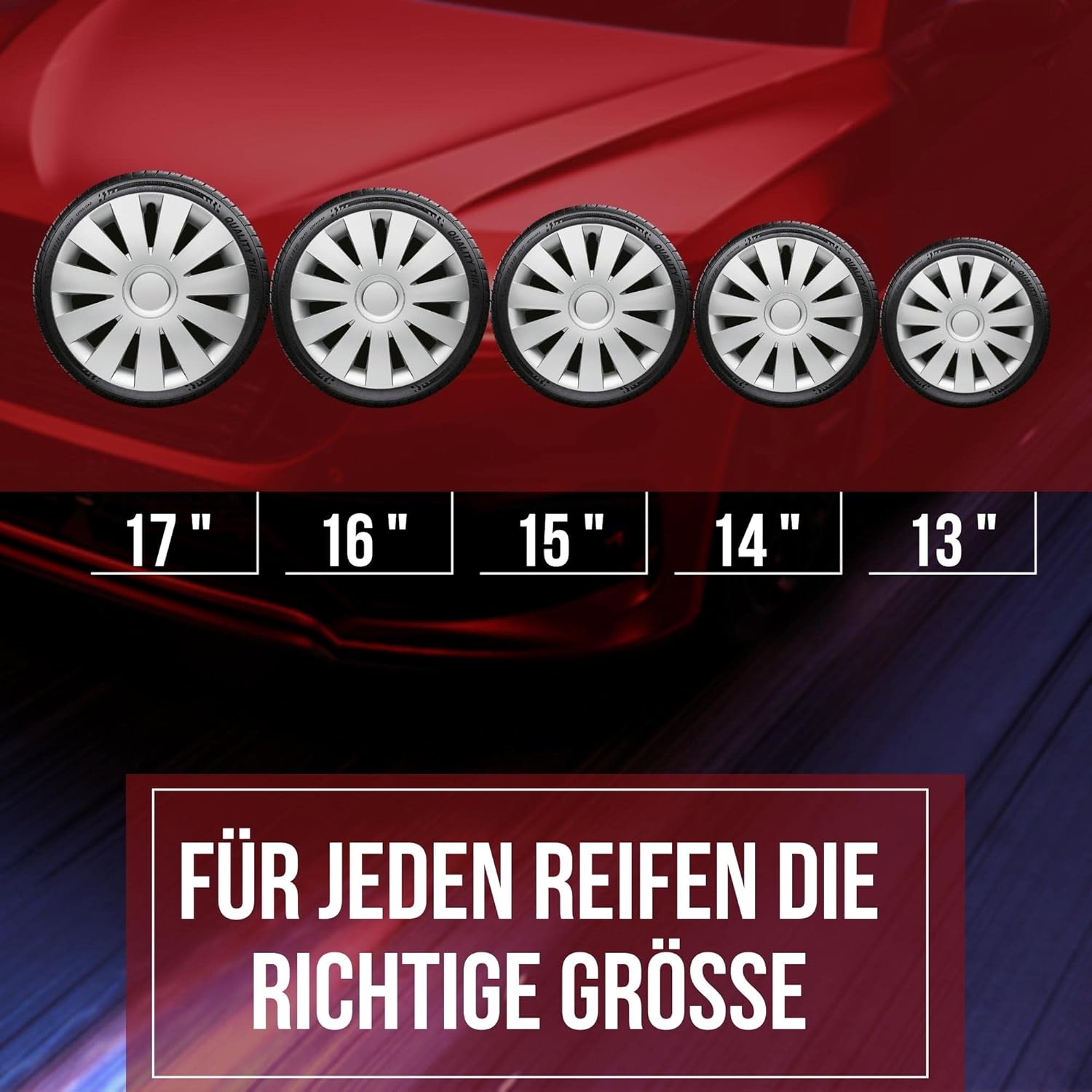 Albrecht Automotive 09005 Car Wheel Trims Strike 15" inches, 1 Set of 4 Units