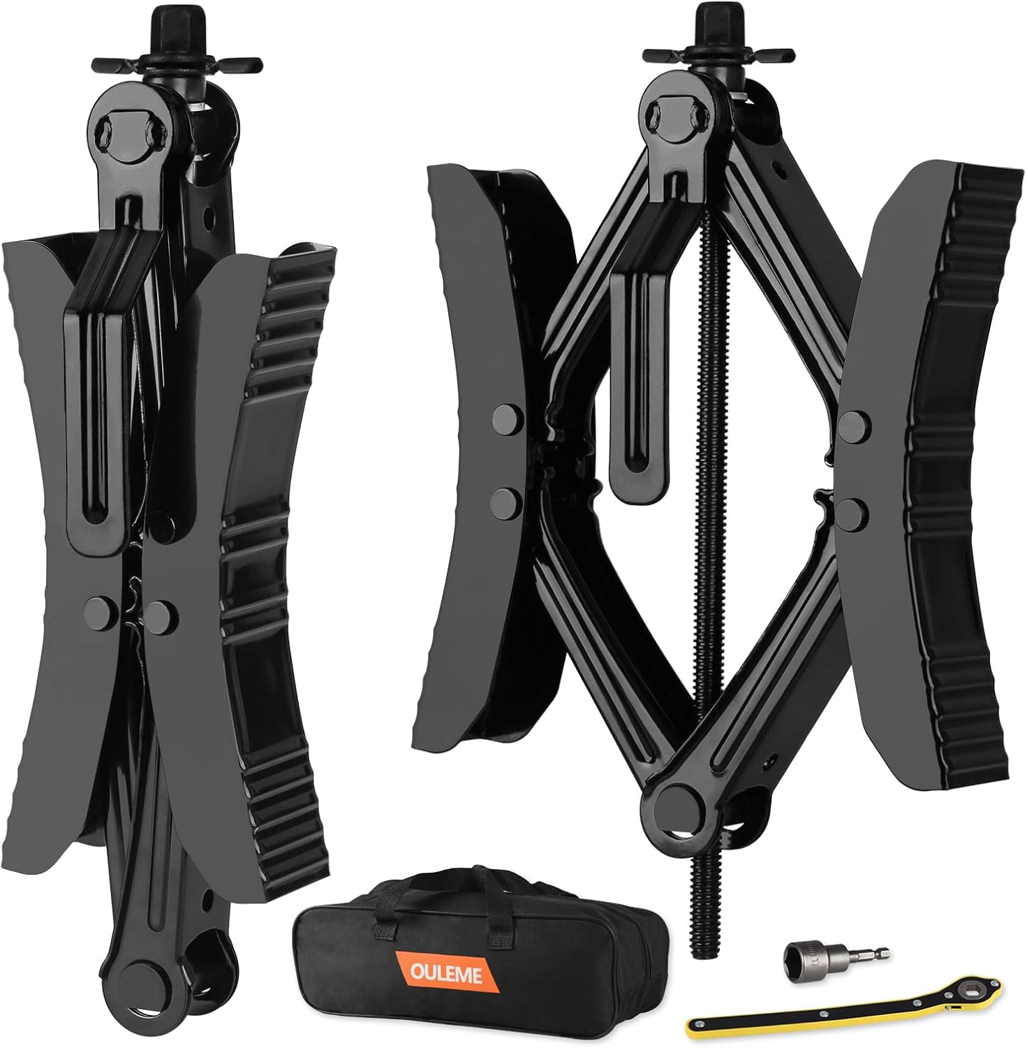 OULEME RV Tire Stabilizer, X-Shaped Wheel Chock for Dual Axle Travel Trailer Camper, Anti-Move Tandem Wheel Wedge, 2 Pack