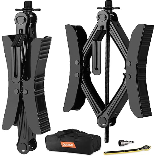 OULEME RV Tire Stabilizer, X-Shaped Wheel Chock for Dual Axle Travel Trailer Camper, Anti-Move Tandem Wheel Wedge, 2 Pack