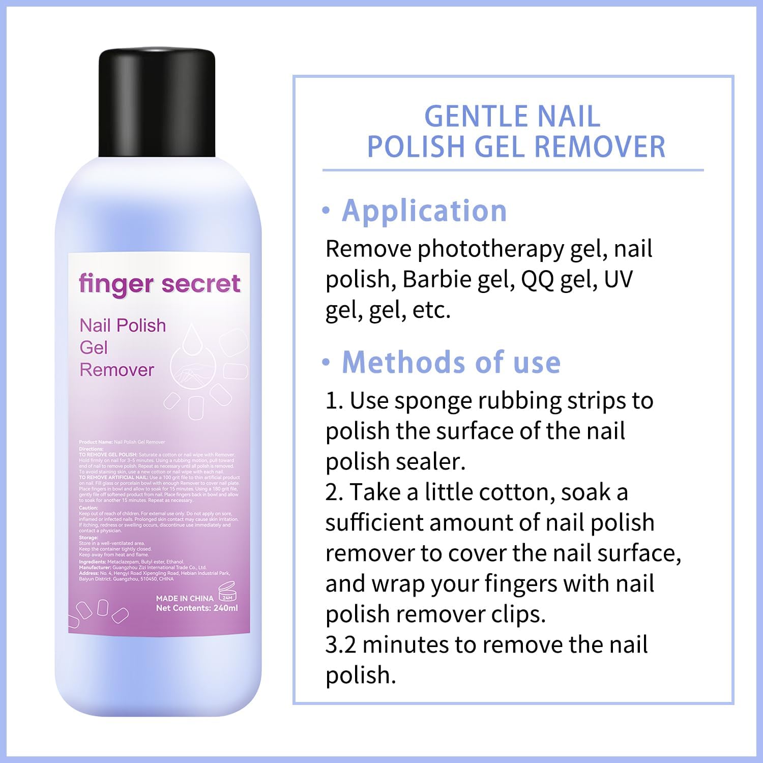 Gel Nail Polish Remover Polish Acetone Gel Remover 240ml 8fl.oz Soak Off For Nails Glue Artificial Nails,Glitter Polish,Hard Builder Gel,dip Powder,poly Gel,acrylic Powder Remove Dipping Powders