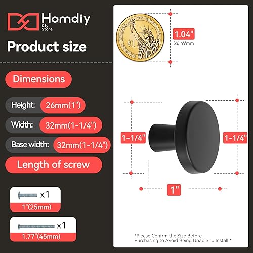 Miniatura 2 de homdiy HD5310 - Tiradores macizos redondos, cajones, puertas, alacenas, etc. herrajes para muebles