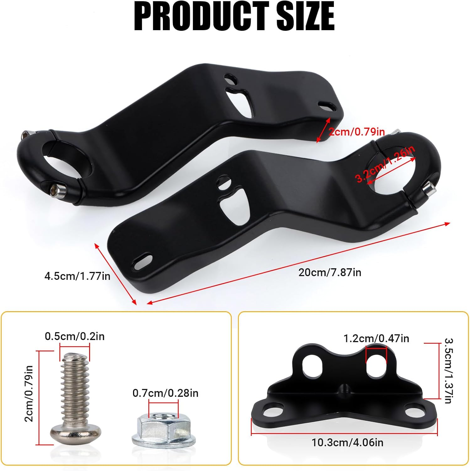 Front Fairing Support Bracket Kit Compatible with 2025-2022 Davidson Low Rider ST FXLRST, Black Front Fairing Mounting Bracket