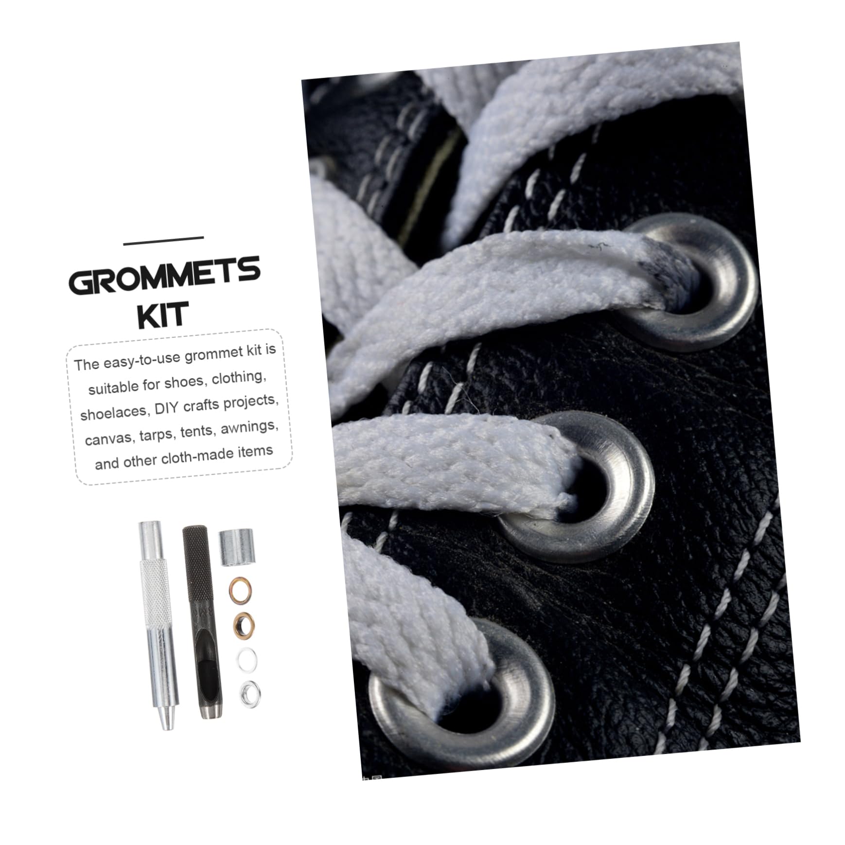 NUOBESTY 200pezzi Kit Di Occhielli Metallo Strumenti Per Scarpe Abbigliamento e Progetti Fai Da Te Occhielli Colorati Per Tende e