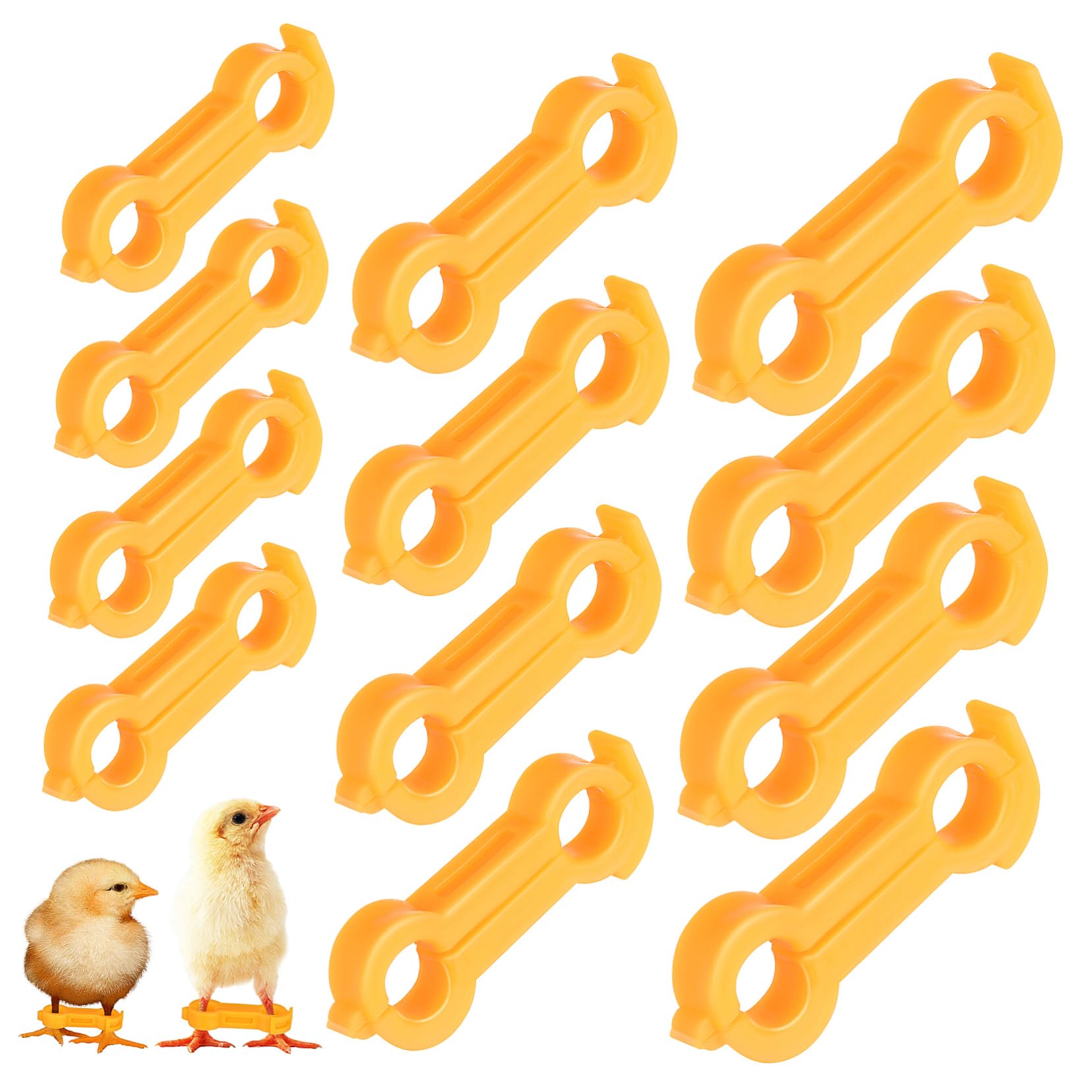 Hühnerbeinspreizstütze 12 Stück PVC, 4/5/6mm Öffnungen für Küken | Gelb, Einfache Anwendung und Entfernung, Fördert Gesundes Wachstum, Zubehör für Heimvögel Vogelbedarf