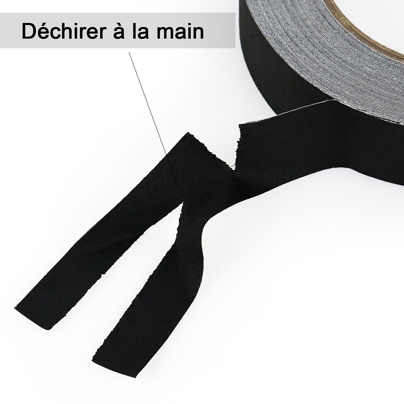 BOMEI PACK Gaff Ruban adhésif en tissu, 25 MM x 30M, 2 Pack Mat Chiffon Tuban Adhésif, Gaffers Tape pour Câbles, Photographie (Noir)